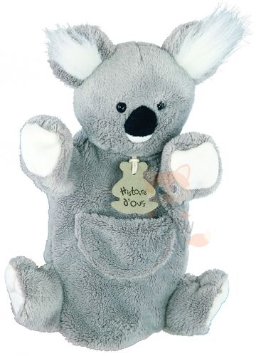  marionnette koala gris blanc 